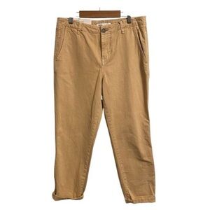 Zara "the New Chino" Slim Fit Relaxed Midi Rise Pants Tan Size 4 NWT